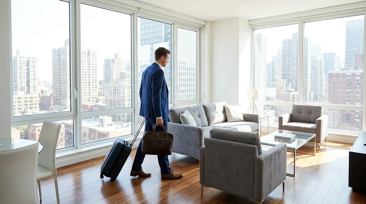 Furnished corporate apartment interior
