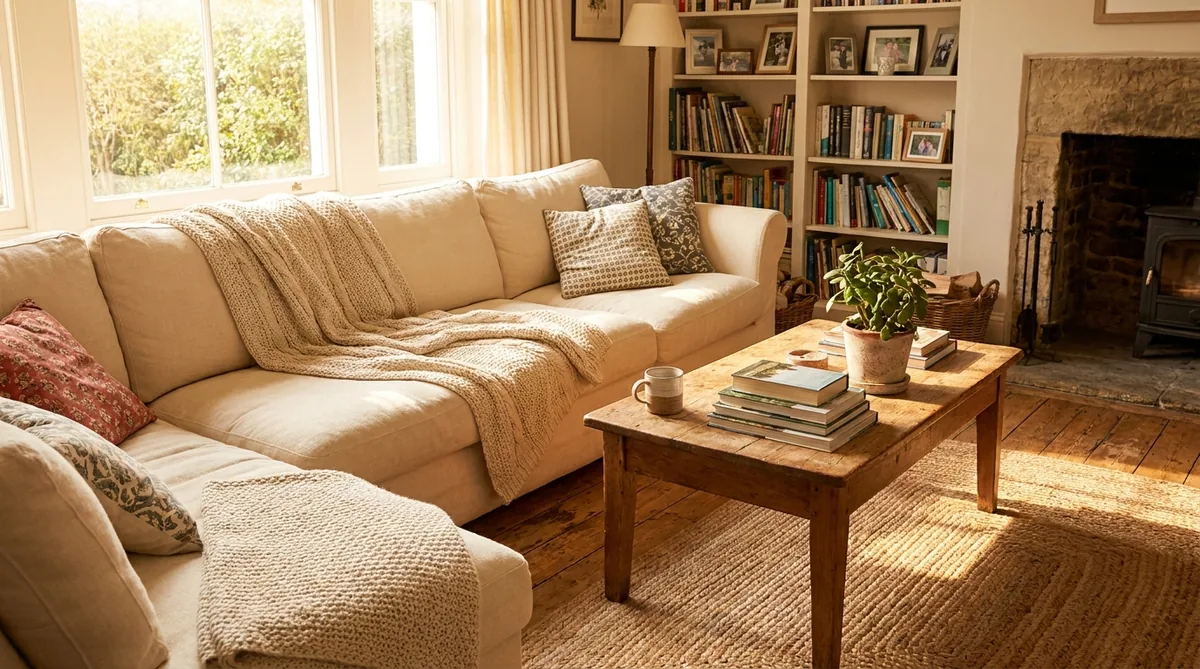 Warm furnished family living room